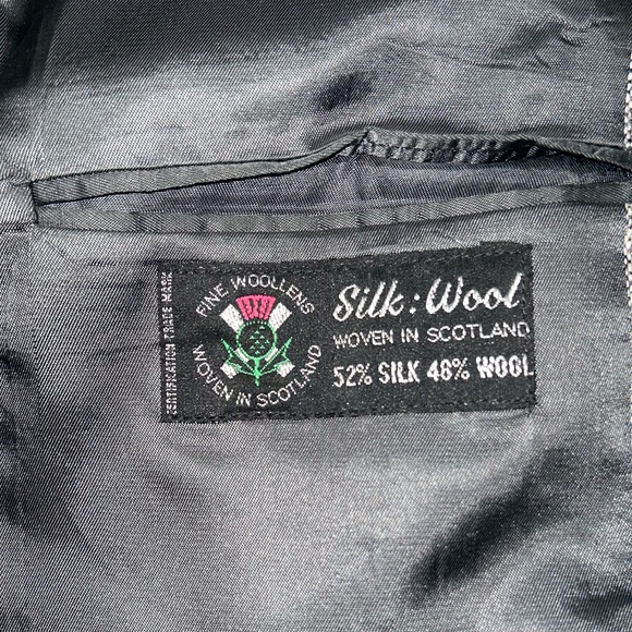 Vintage Wool/Silk Charcoal Gray Men's Blazer - Picture 3 of 5